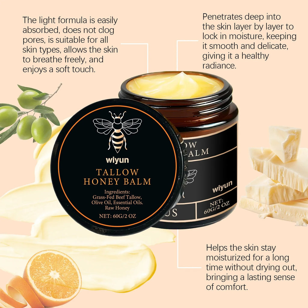 Organic Grass-Fed Beef Tallow &amp; Raw Honey Balm